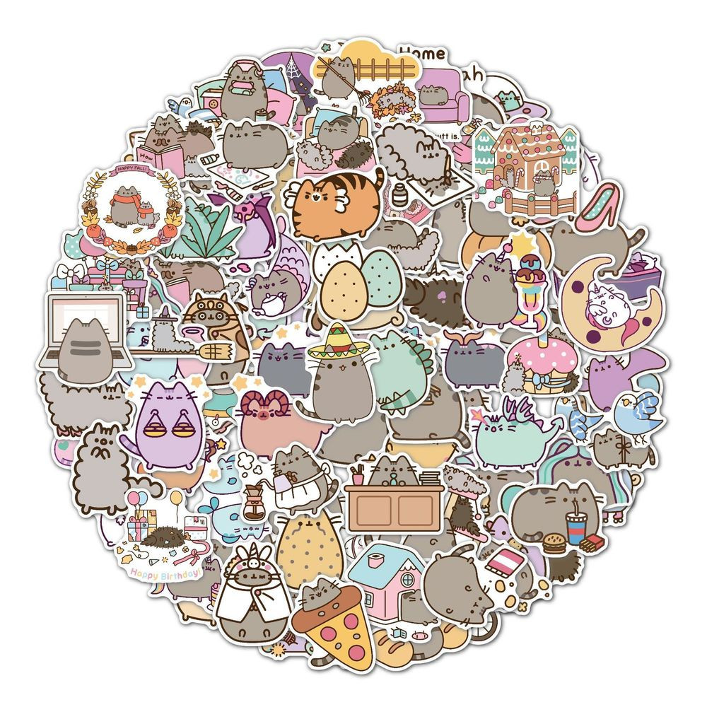

50/100PCS Cute Kawaii Cat Stickers Aesthetic Laptop Phone Water Bottle Waterproof Graffiti Decal Sticker Packs Kid Toy