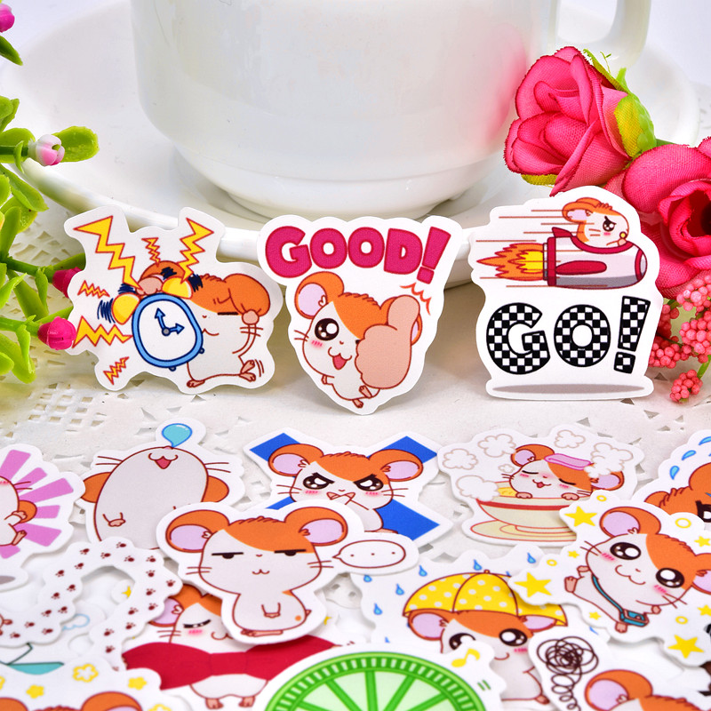 

40pcs Creative Cute Self-made animal Hamtaro Scrapbooking Stickers /Decorative Sticker /DIY Craft Photo Albums/Waterproof
