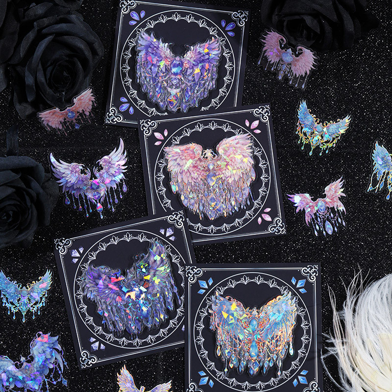 

20Pcs Angel Wings Series Waterproof Stickers Pack Retro Handbook Scrapbooking Label Diy Diary Phone Journal Planner