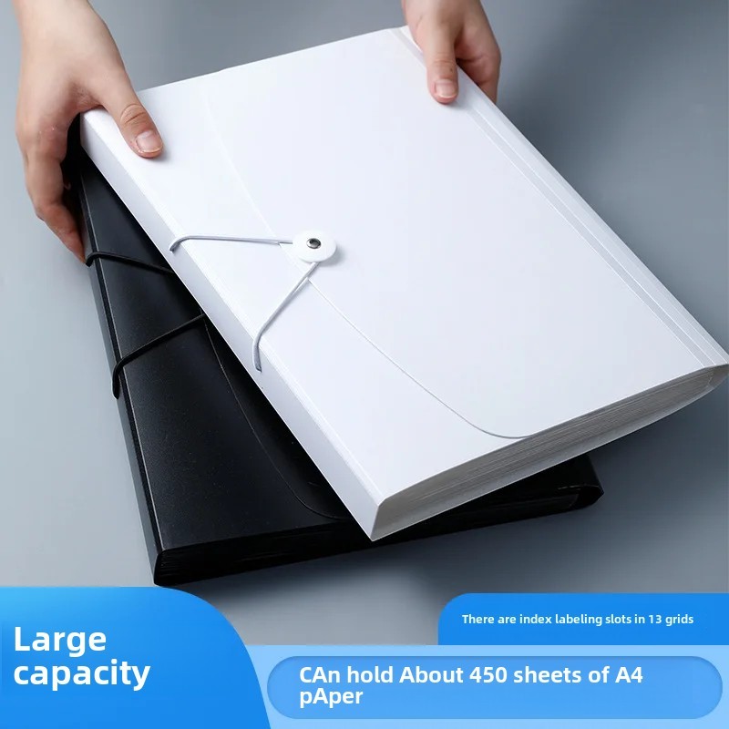 

A4 File Folder Accordion Document Storage Bag Large Capacity Multi-layer File Folder Test Paper Insert Page Ticket Storage Tool