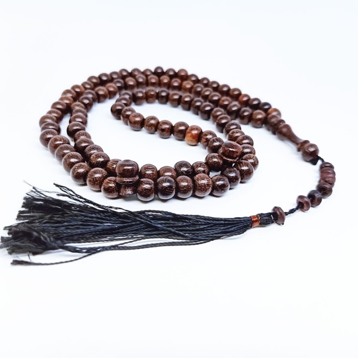 Tasbih Kayu Galih Asem Asli Bertuah 99 Butir - VeE Kalung Tasbih