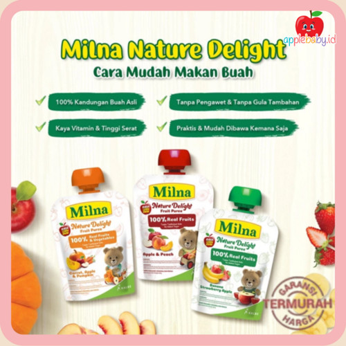 MILNA - NATURE DELIGHT - PURE BUAH - CEMILAN BAYI - NATURE DELIGHT PUREE FRUIT