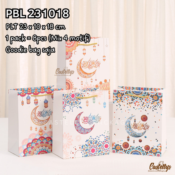 

PBL 231018 [8pcs] Paper Goodie Bag Lebaran Hampers Kue Idul Fitri Eid