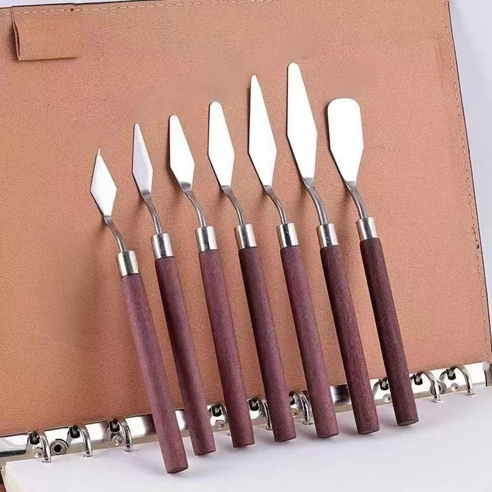 

7Pcs/Set Oil Painting Knife Artist Spatula Art Tools stationery Cake baking supplies painting drawing cute Stainless Steel