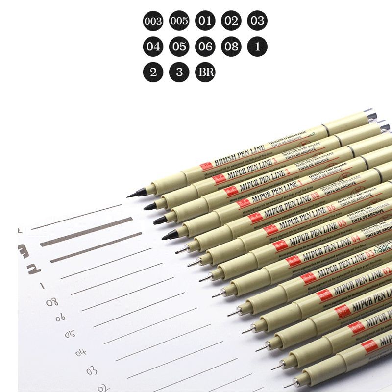 

Waterproof Ink Black Micron Neelde Drawing Pen Pigment Fine Line Sketch Markers Pen for Writing Hand-Paint Manga Art Supplies
