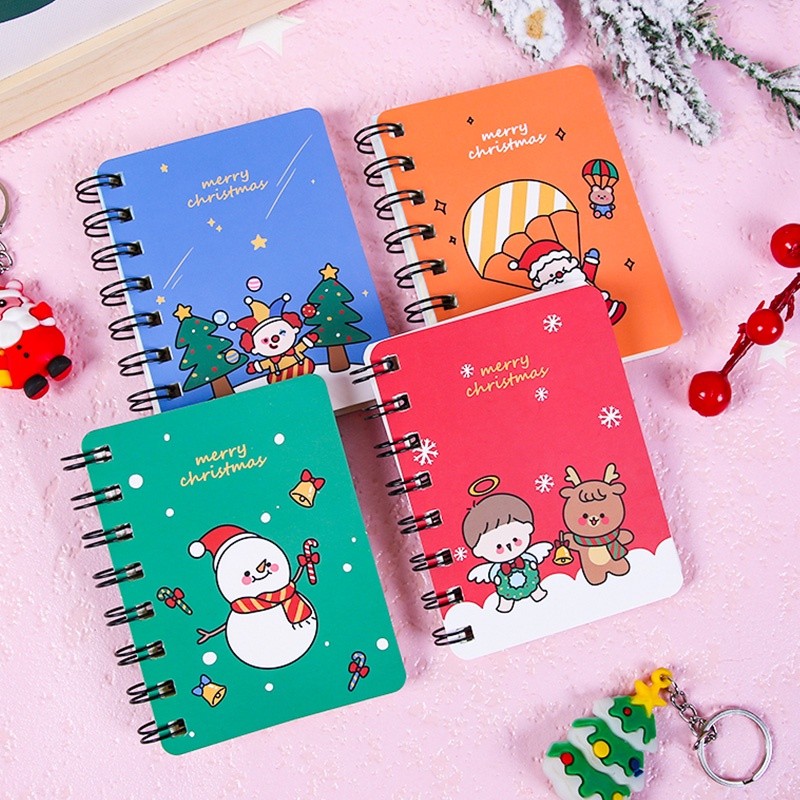 

80 Lembar A7 Buku Notebook / Catatan Saku Portable Motif Kartun Natal