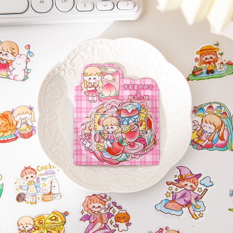

30pcs Motif Kartun Perempuan Anti Air Untuk Dekorasi Handbook DIY