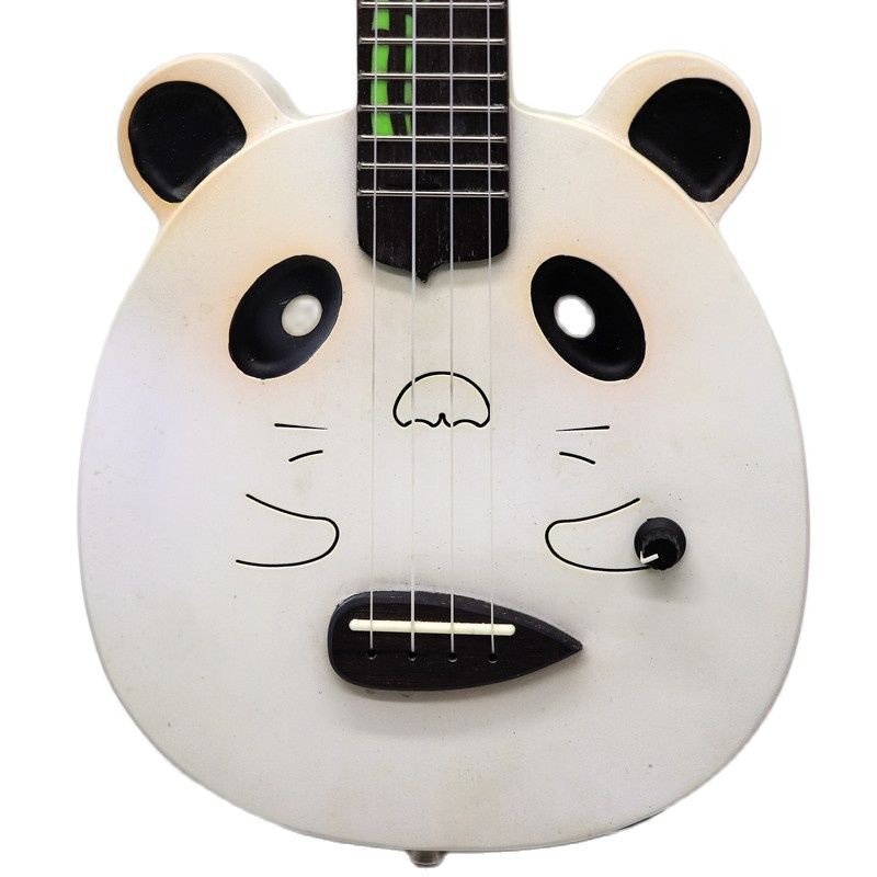 Electric ukulele silent guitar full Okoume wood body silent ukulele guitar white color 21 inch 4 str