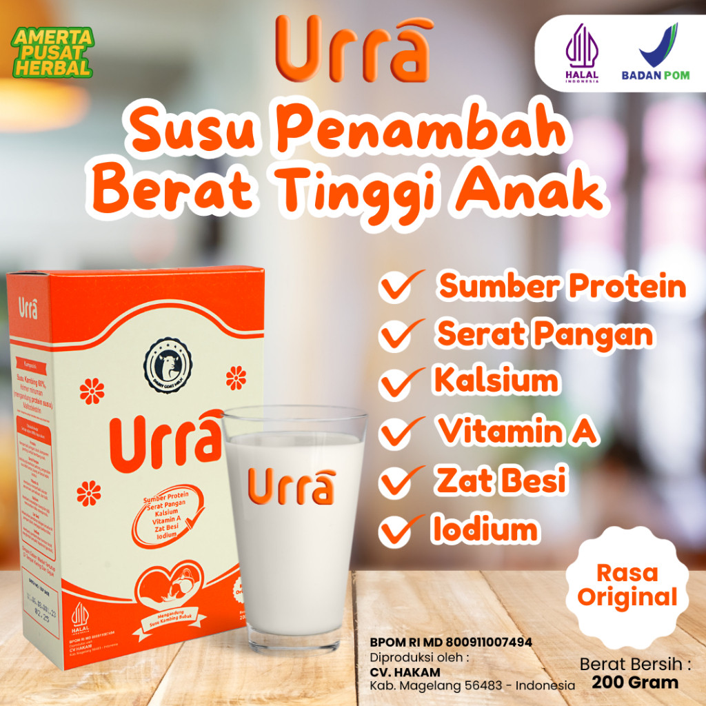 

URRA Goat Milk 200gr Susu Ura tumbuh kembang anak Susu Kambing Saneen Premium Rasa Original 200gr Susu Kambing Terbaik dari Eropa Susu Penambah Berat dan Tinggi Badan Anak