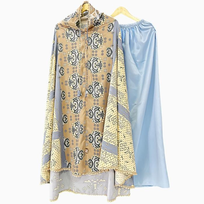 Mukena Dewasa Mukenah Travel Jumbo Silky Motif Batik 2 in 1 DIONISIA Aghnia Bunga Kain Muslim Renda 