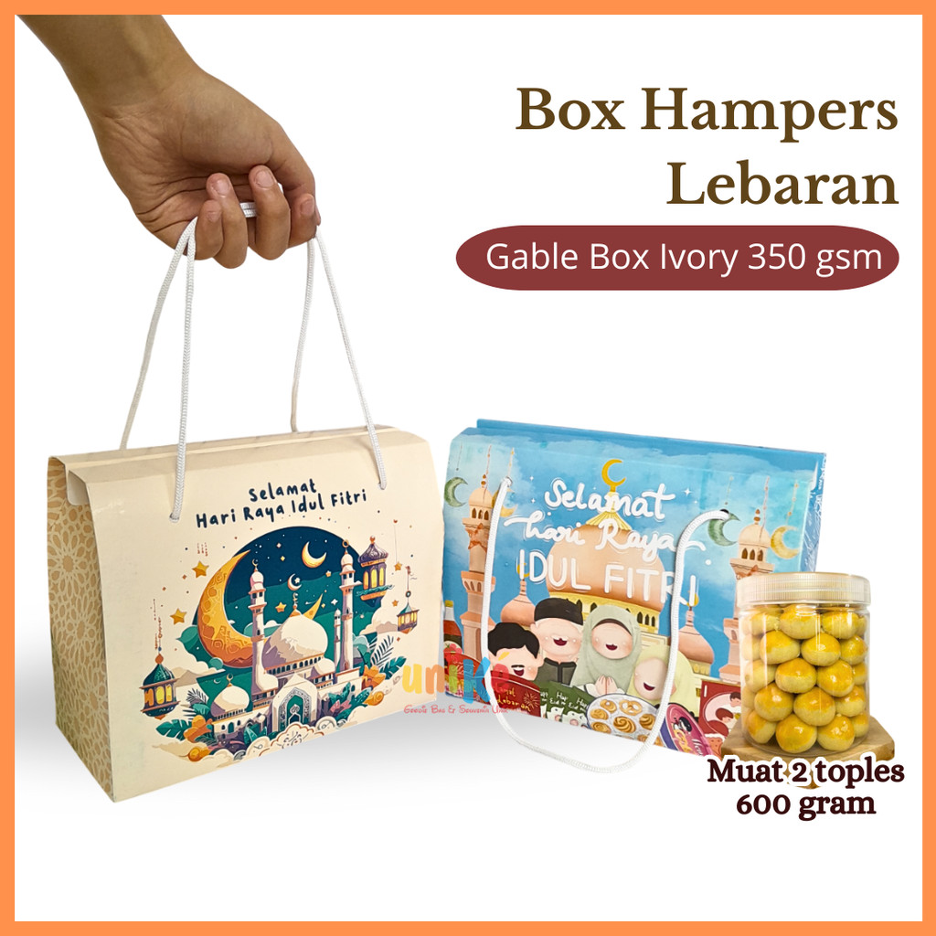 

Kotak Box Hampers Lebaran 19,5x9x16 / Gable Box Toples Idul Fitri Souvenir Eid Mubarok Gift GROSIR