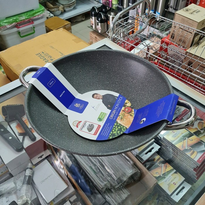 B2003432 Wok Non Stick Bima Origin D32cm, 3ply Base Cookware