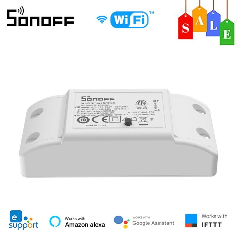 1-10Pcs SONOFF Basic R4 WiFi Smart Switch via eWeLink Remote Control Smart Home Magic Switch Module 