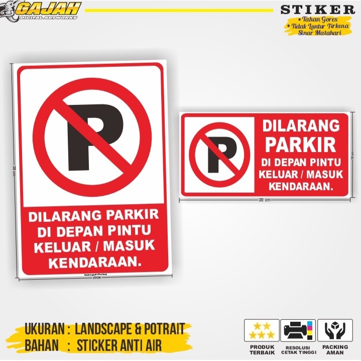 STICKER DILARANG PARKIR / STIKER DILARANG PARKIR / DILARANG PARKIR STIKER