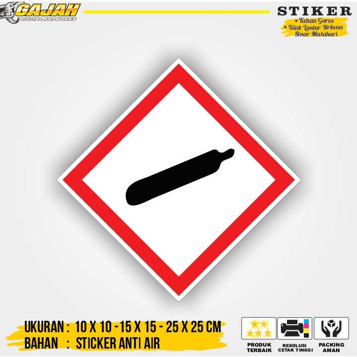 

Sticker Label Tanda Simbol Limbah B3 Stiker Bahan Berbahaya dan Beracun STIKER HAZMAT GAS BERTEKANAN