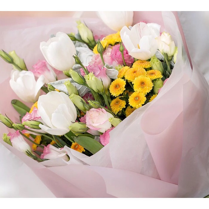 

(20Lembar)Flower Wrapping Paper Kertas Bunga Buket Polos / Full Color Cellophane Opp Florist