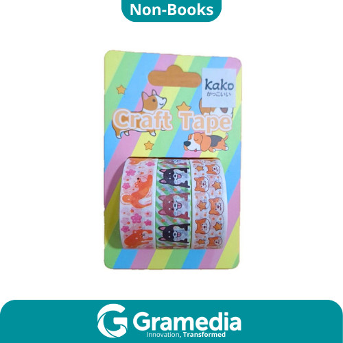 

[Gramedia Cijantung] Kako Washi Tape Dog Theme Set 3 JD0317F