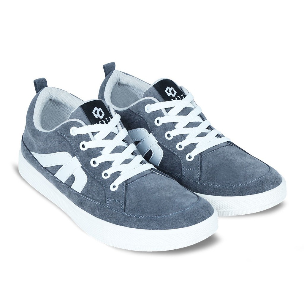 Hertz - Sepatu Sneakers Pria H 3084 Brand Hertz Sepatu Kets Casual Murah Berkualitas Warna Abu