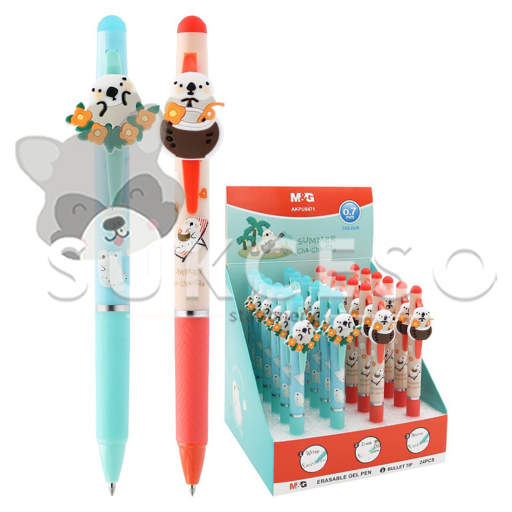 

M&G Erasable Retractable Gel Pen 0.7mm Blue Summer ChaChaCha AKPU8471 - Pulpen Hapus SATUAN