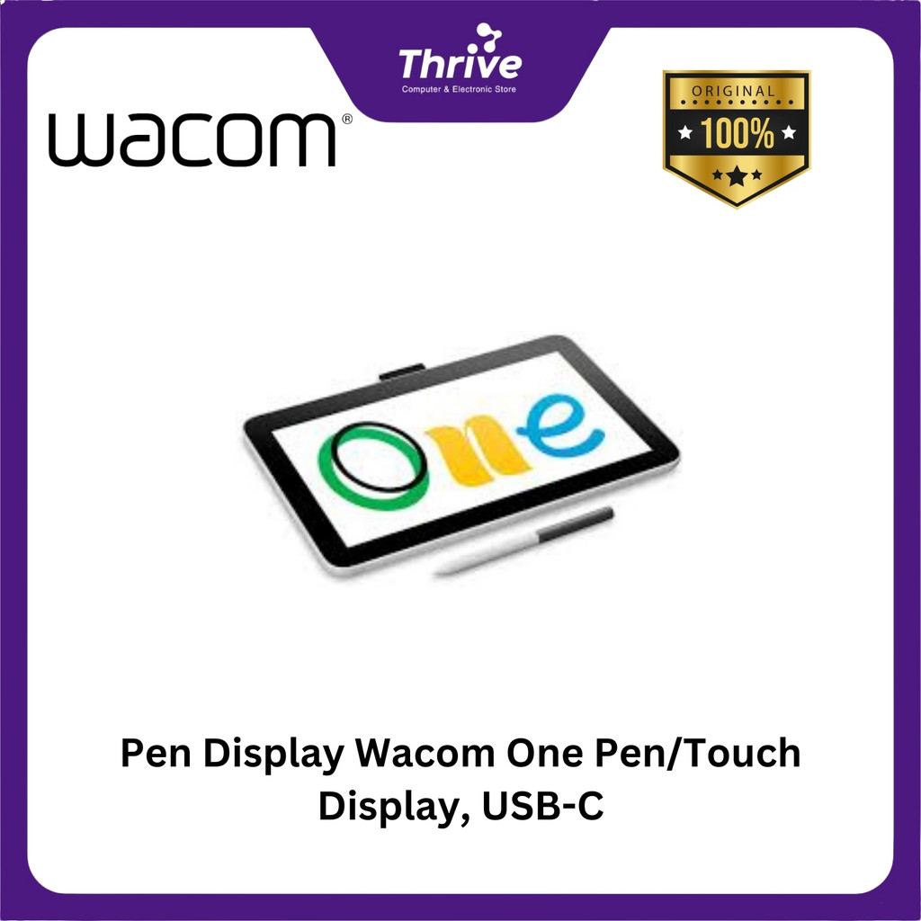 Pen Display Wacom One Pen/Touch Display, USB-C