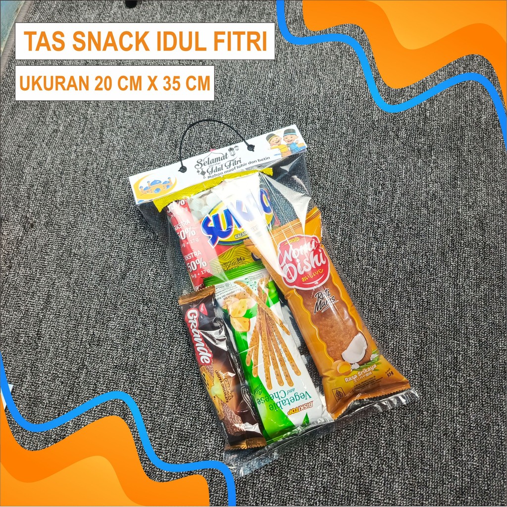 

Kemasan Plastik Snack Hampers Lebaran Ukuran 20 X 35 Cm