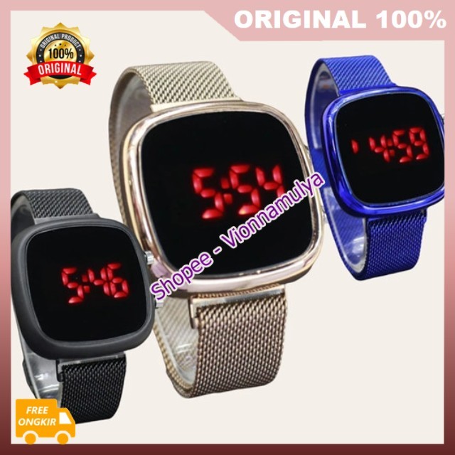 Jam Tangan LED Magnet Jam Tangan Wanita Digital Kekinian Jam Tangan Elegan ORIGINAL