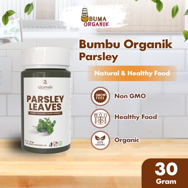 

ALAMEE Parsley Kering Dried Persley Flakes Daun Peterseli Leaves Bumbu Dapur Garnish Organik 30g BUMA