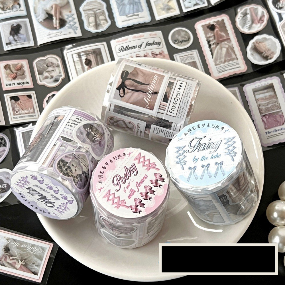 

[PS] Korean Tape STIKER PACKING style ins style tape silk ballet dream series hand account goo card decorative landscaping stickers film cutting tape