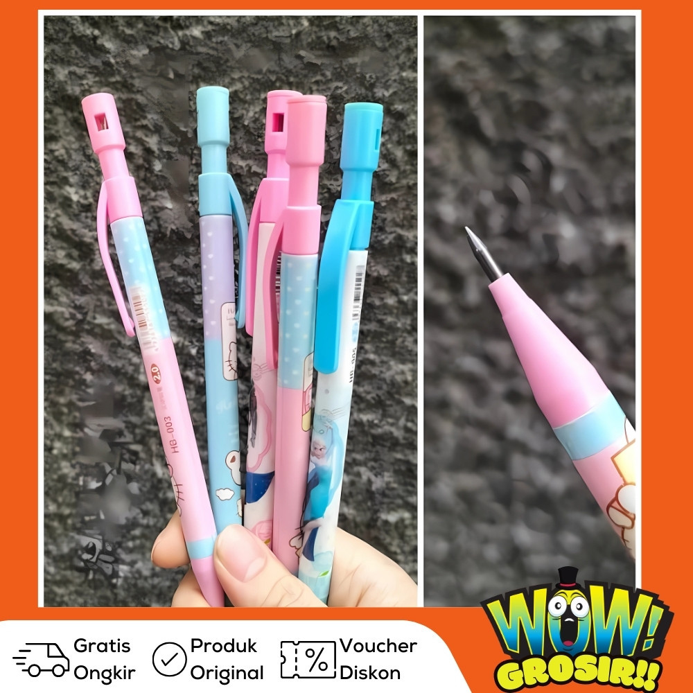 

GROSIR!!! (1 BOX BESAR isi 144 Pcs) PENCIL MECHANIC 2.0 / PENSIL MEKANIK BESAR 2B 2.0 FANCY KARAKTER