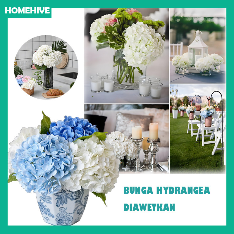 Bunga Hydrangea Artificial /1 Cabang Hydrangea Bunga Artificial Dekorasi/ Bouquet Wedding Pernikahan