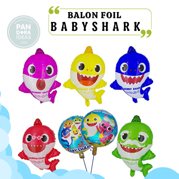 Big Foil Balloon Baby Shark/JUMBO Balon Foil Baby Shark/Karakter Ikan/Baby Shark/Dekorasi Ulang Tahu