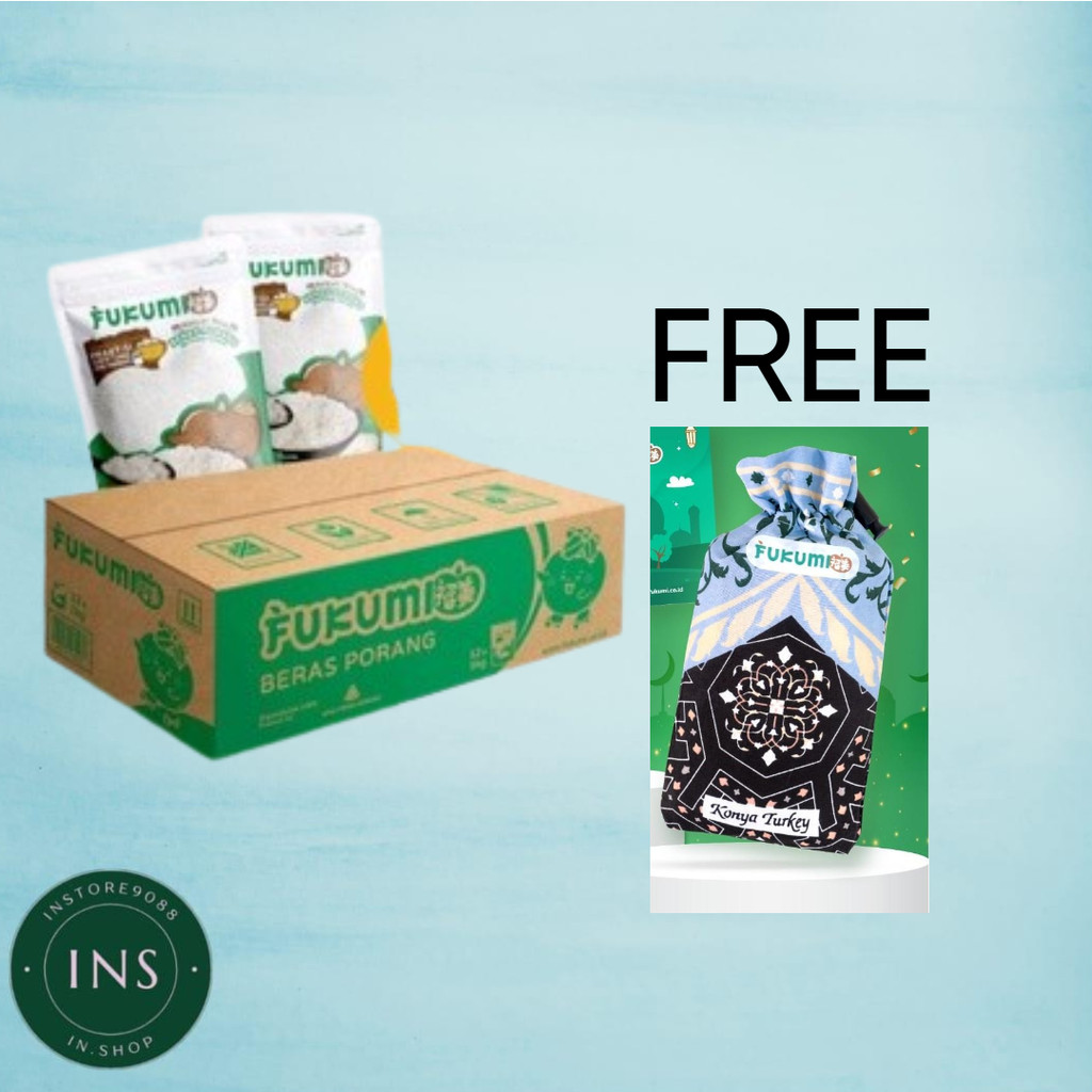 

Fukumi beras porang 1 kg isi 12 pcs FREE sajadah travel