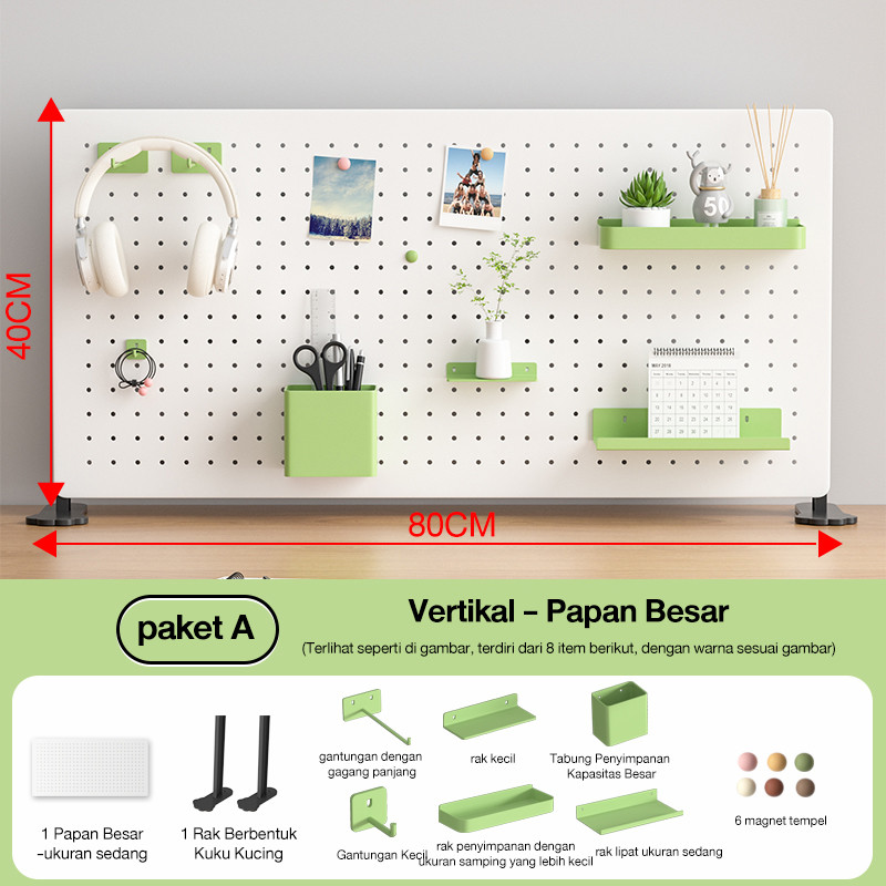 

WY Pegboard Rak Dinding Set Papan Desk Perlengkapan Dekorasi Organizer Pegboard Set Wall Shelf Borad