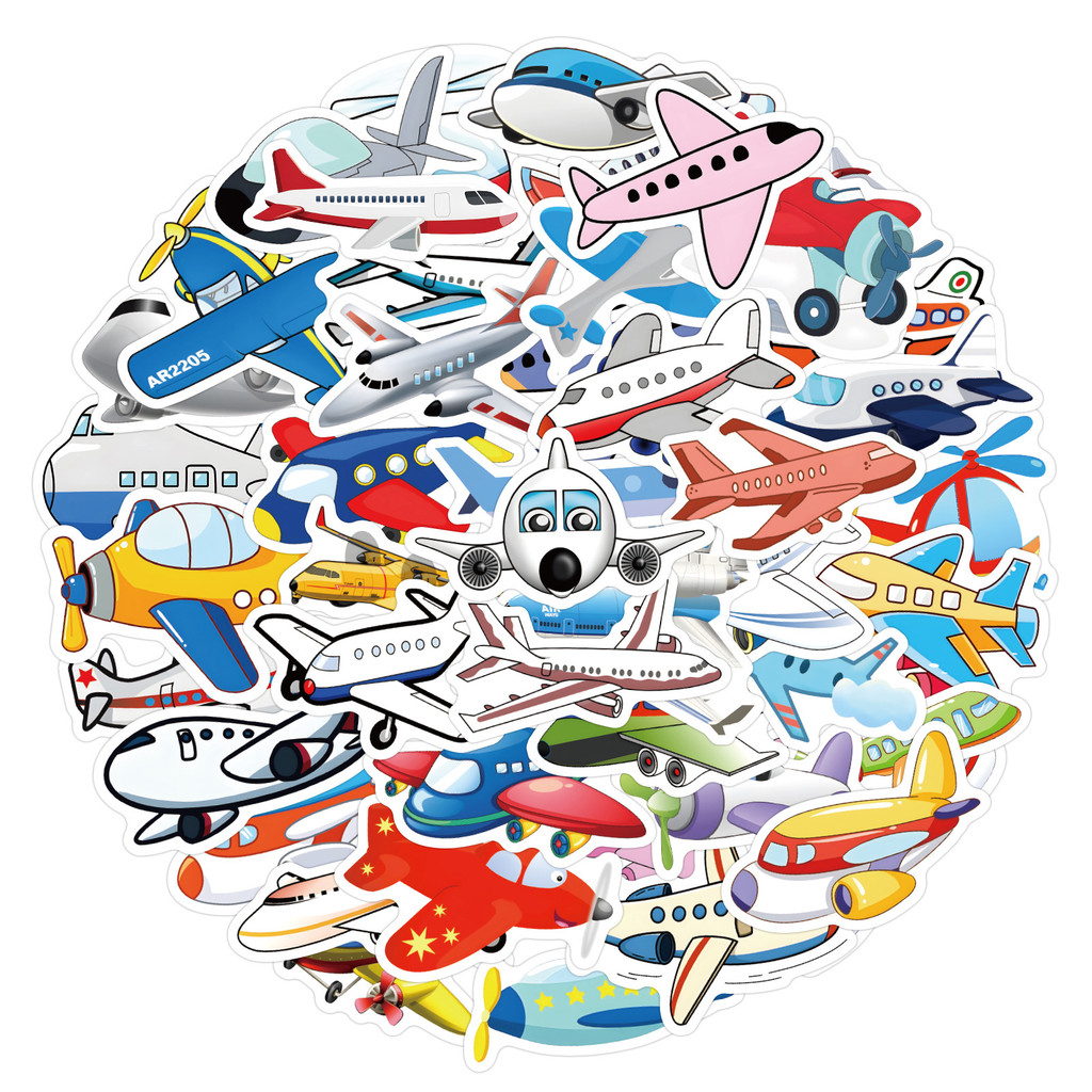 

10/30/60PCS Transportation Aircraft Stickers For Waterproof Decal Laptop Motorcycle Luggage Snowboard Fridge Phone Car Sticker