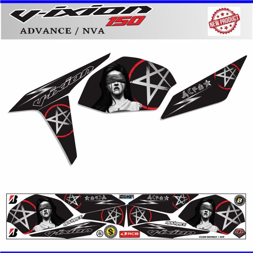 STIKER MOTOR VIXION 150 NVA / STRIPING KEREN VIXION ADVANCE MOTIF KEREN