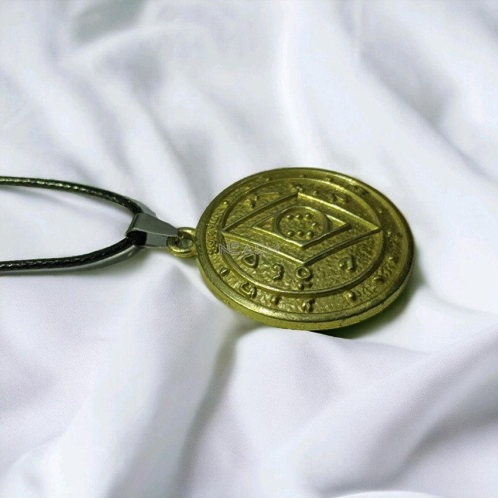 Kalung Amulet Lucky Thailand Pria Wanita Elegan Emas Kulit Liontin Tali Vintage