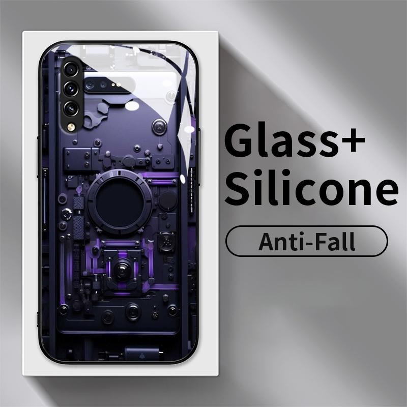 Glass Case For Samsung A54 5G A50 A50s A51 4G A52 A52s A53 A7 2018 Silicon Back Cool Artistic Acoust