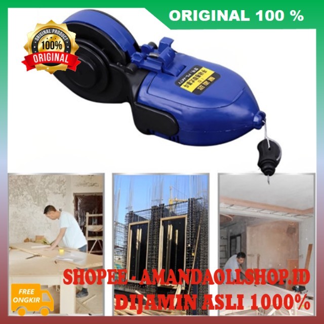 

BELI 1 GRATIS 1 Carpenter Wire Ruler Sipatan Tukang Bangunan Sipatan Tinta Benang Manual Ink Marker Penggaris Benang 100% ASLI