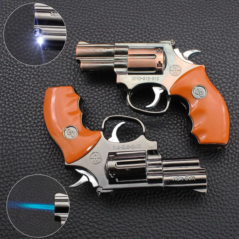 Promo Korek Api Bara + Senter Model Pistol Phyton Mini 925
