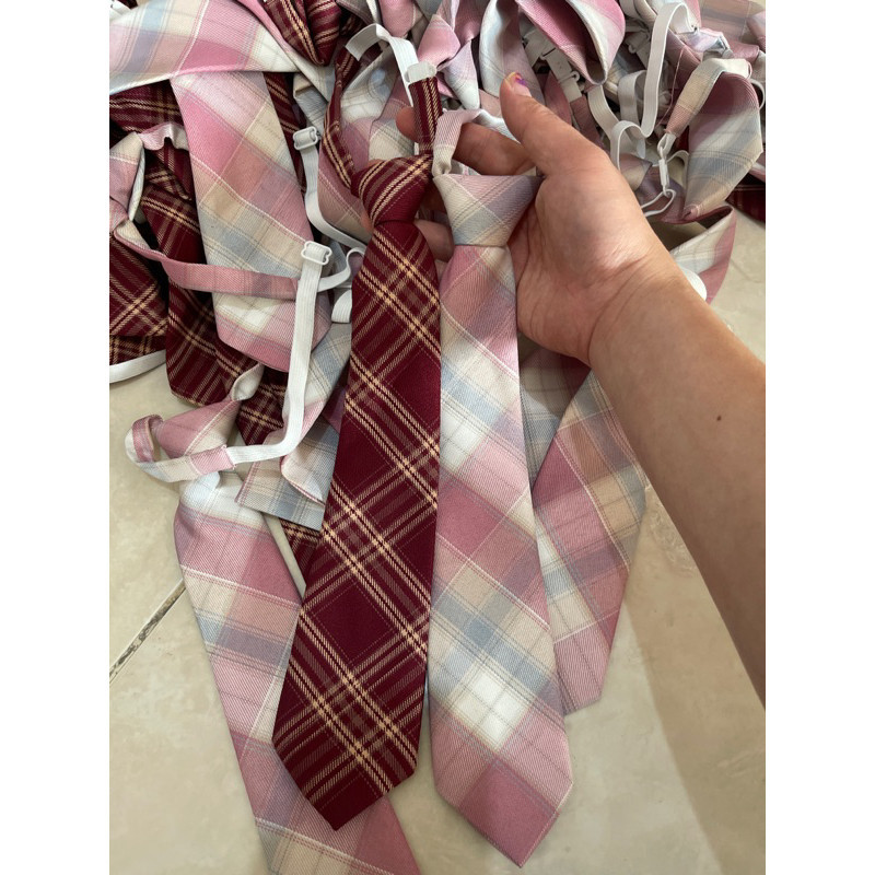 (CCK STORE) dasi Korea / Dasi Cewe JK Dasi Wanita Siap Pakai Seragam Korea / Dasi Kotak-kotak JK Das