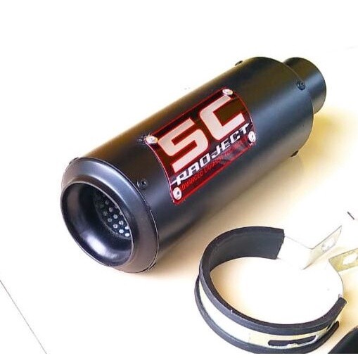 SILINCER KNALPOT RACING SC project  VIXION R15V3 V2 CBR150R CB150R GSX150 XABRE INLET 50 MM HITAM