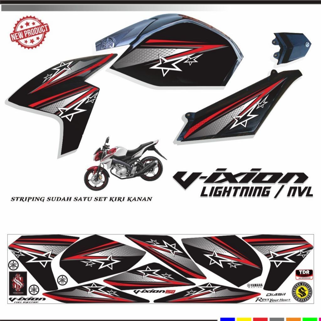 LIS POLET VARIASI STRIPING VIXION LIS STRIPING MOTIF STIKER VARIASI MOTOR
