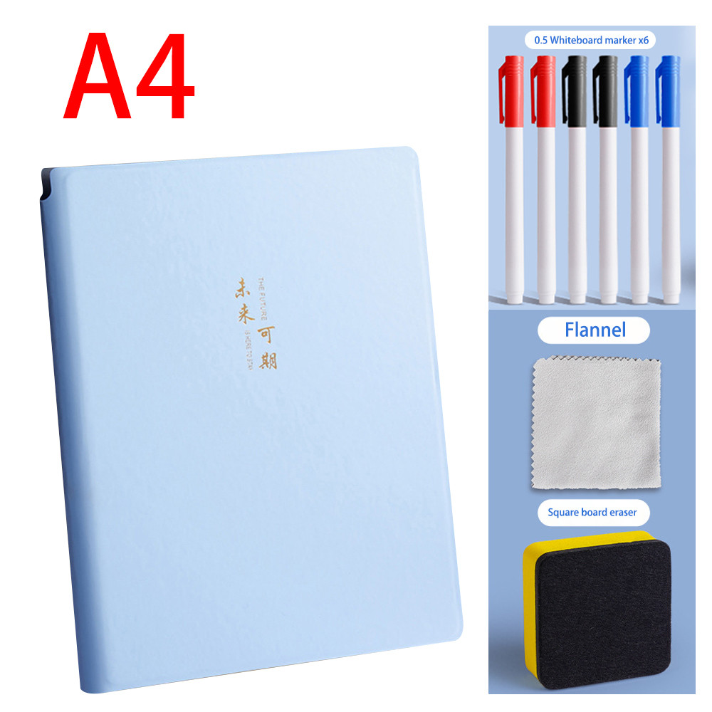 

A4 A5 Erasable Reusable Whiteboard Notebook Set Whiteboard Pen Erasing Cloth Weekly Planner Portable Stylish Office Notebooks