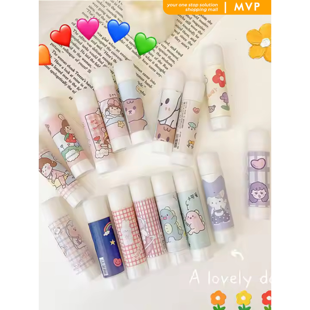 

MVP Lem Perekat Kertas Padat Glue Stick Karakter Lem Putar Lem Batang Motif Kartun Lucu