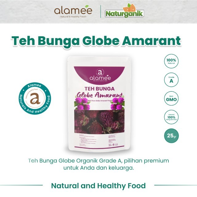 

ALAMEE Teh Bunga Globe Amaranth Kering Tea Herbal Organik Dried Flower 25gr Premium Naturganik
