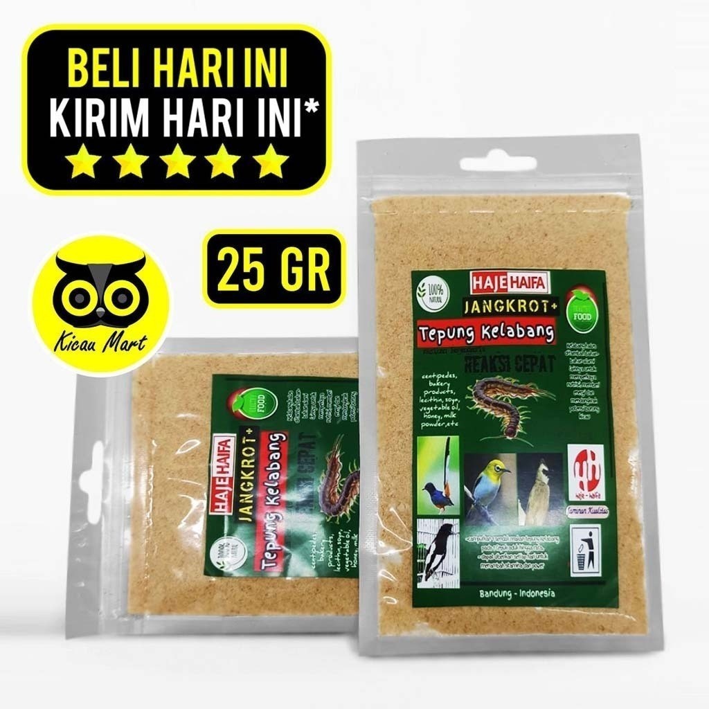 KICAU MART Tepung Kelabang Pakan Makanan Burung Gacor Voer Halus Jangkrot + Pur Makanan Murai Pleci 