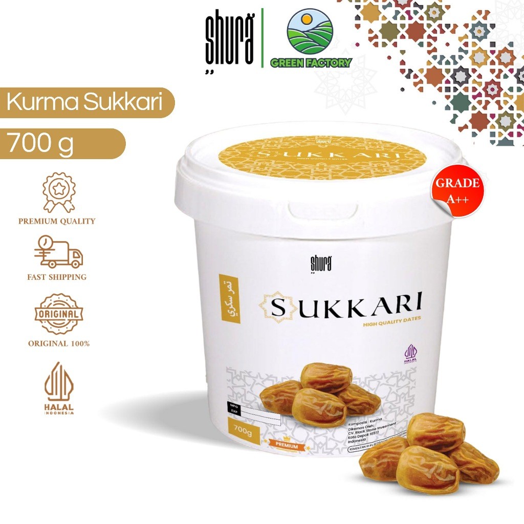 

Shura Kurma Sukkari Ember 700g Dates Sukari Premium Original High Quality