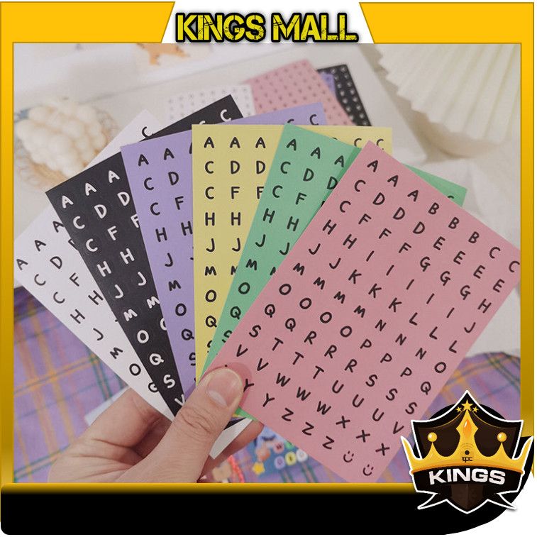 

KINGs - 6217 Letter Capital Round Sticker / Decoration Sticker Huruf / Stiker Alphabet Warna Plain / Numeric Sticker Tulisan Angka