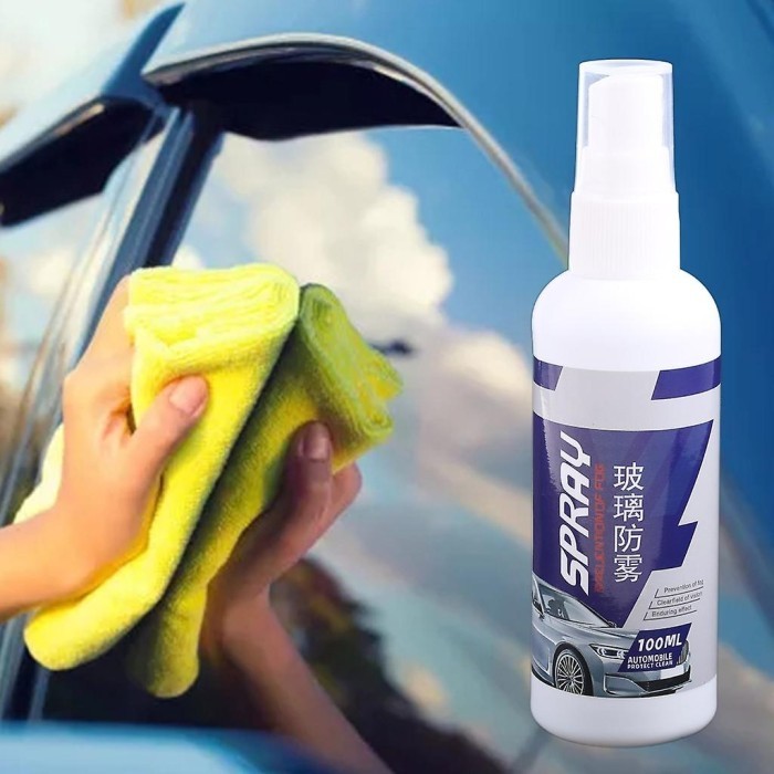 Spray Anti Fog Fogging Clear Vision embun Uap Kabut Hujan Rain Kacamata AC Dapur Penjernih Kaca Depan Helm Motor Spion Mobil 100ml Automobile protect clean enduring effect Jianyan