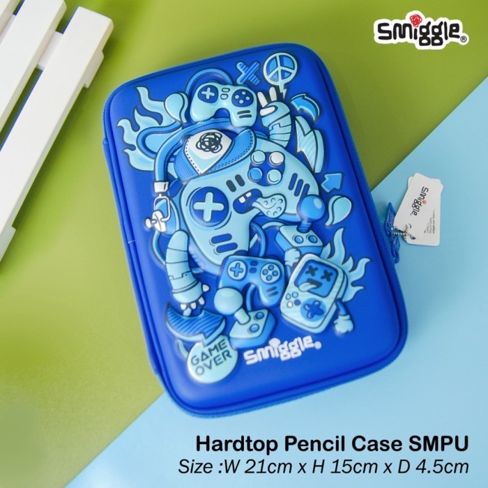 

New Arrival SMIGGLE Hardtop Pencil Case SMPU Tempat Kotak Pensil Smiggle 3D Kartun - GAMES BIRU